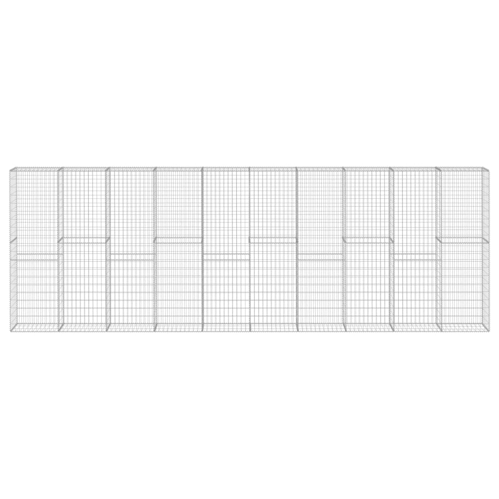 vidaXL Gabionenwand mit Abdeckung Verzinkter Stahl 600×30×200 cm