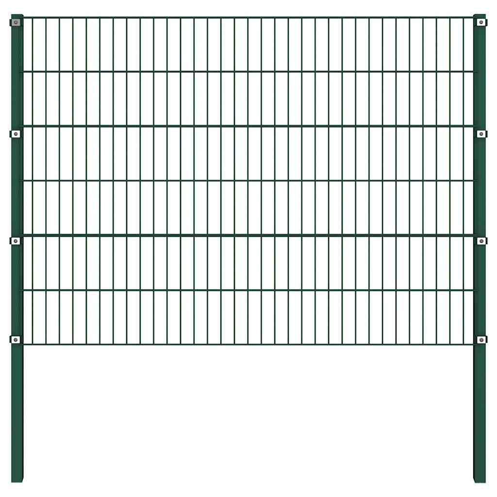 vidaXL Zaunelement mit Pfosten Eisen 176,5 x 80 cm Grün