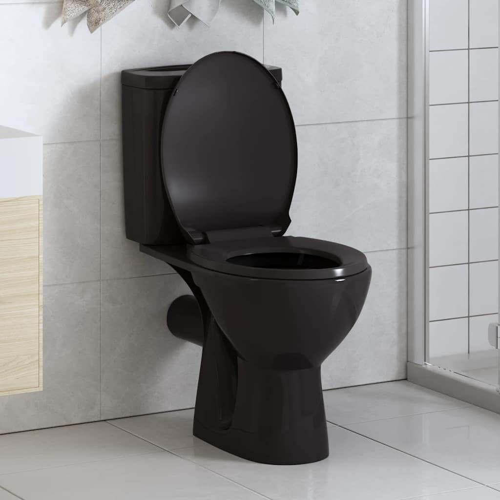 vidaXL Toilettensitz mit Absenkautomatik und Quick-Release Weiß Eckig