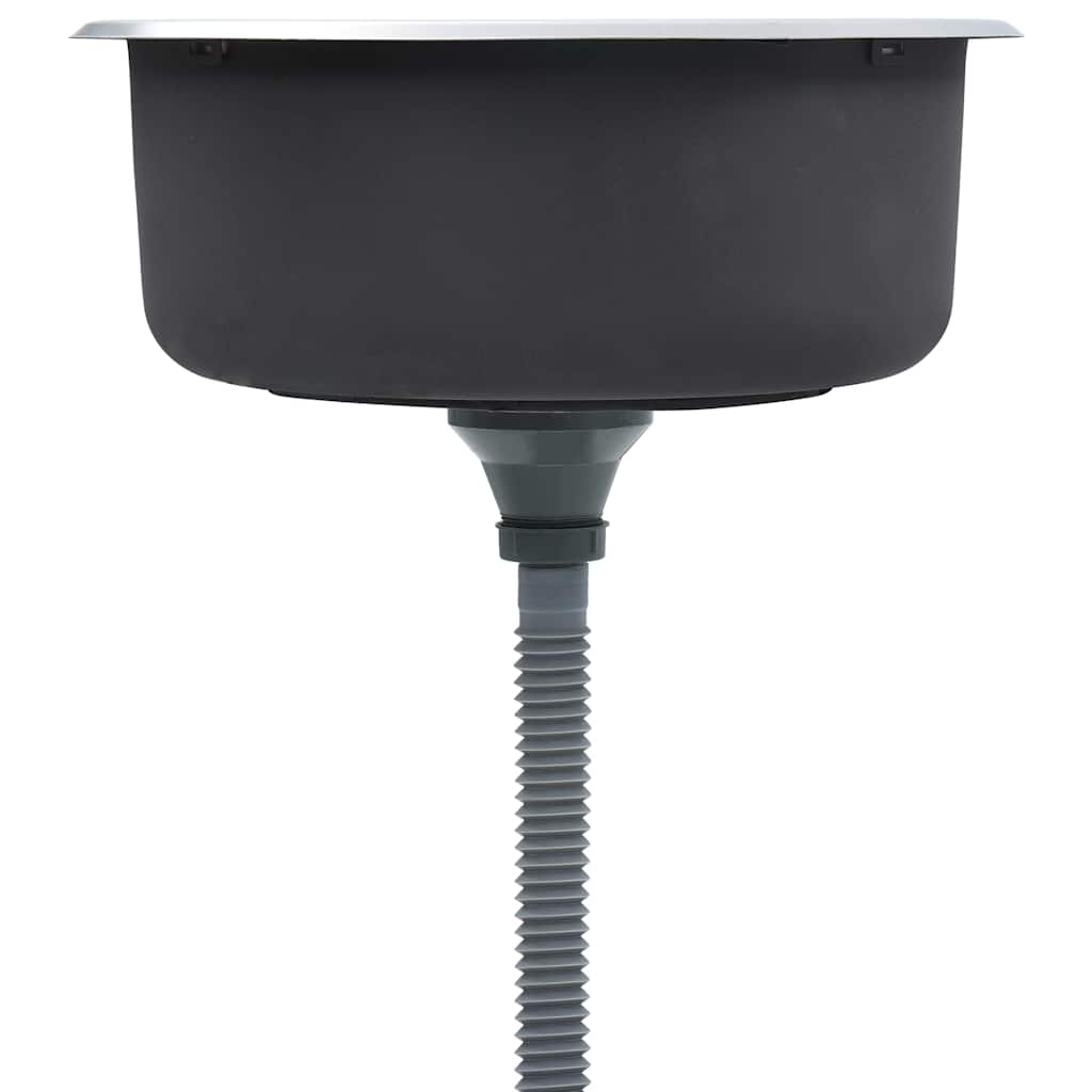 vidaXL Einbauspüle mit Sieb und Siphon Edelstahl