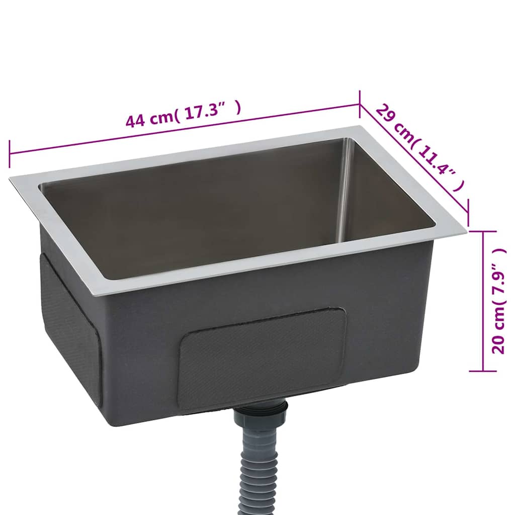 vidaXL Handgefertigte Küchenspüle Edelstahl