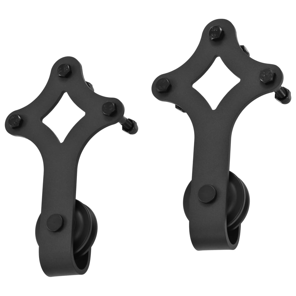 vidaXL Schiebetürbeschlag-Set SKIEN 183 cm Stahl Schwarz