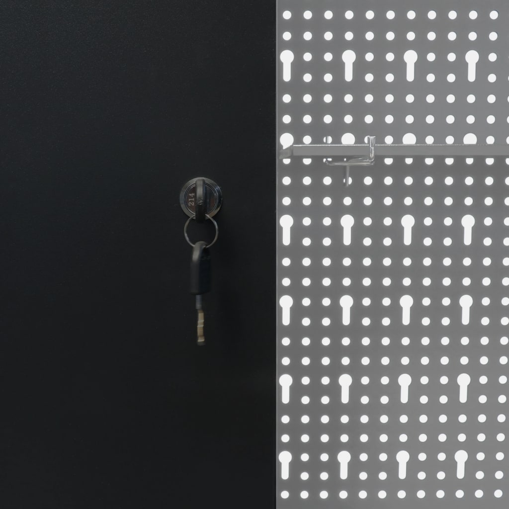 vidaXL Wand-Werkzeugschrank Industrie-Stil Metall Grau und Schwarz