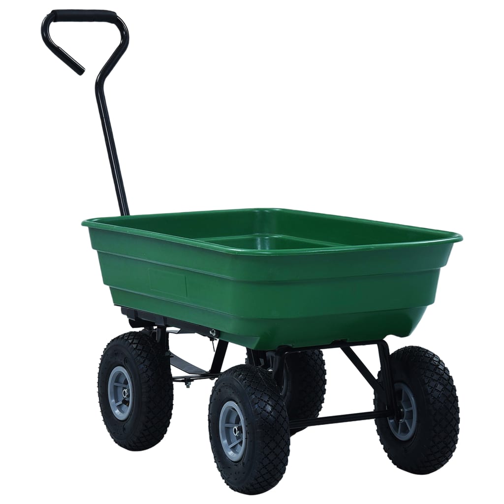 vidaXL Garten-Kippwagen 300 kg 75 L Grün