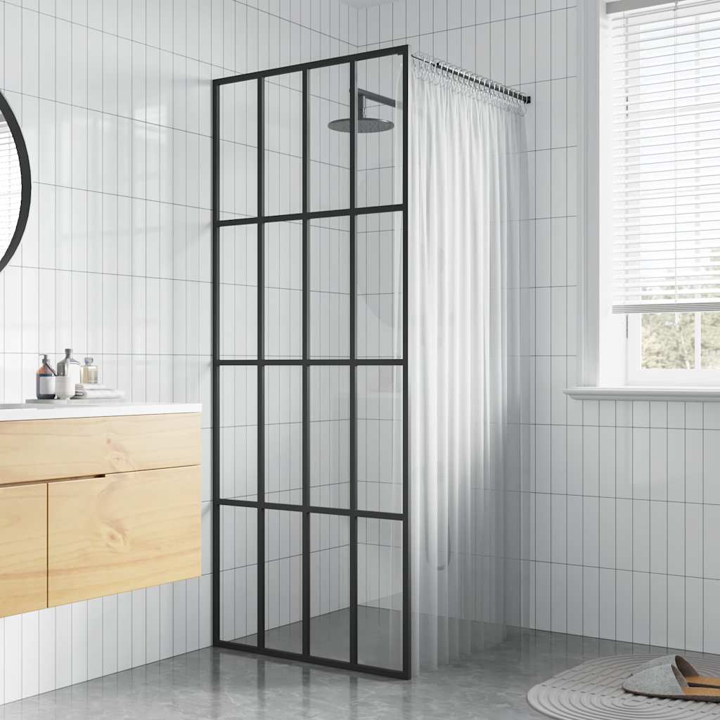 vidaXL Duschwand für Walk-in Dusche Klares Sicherheitsglas 80x195 cm