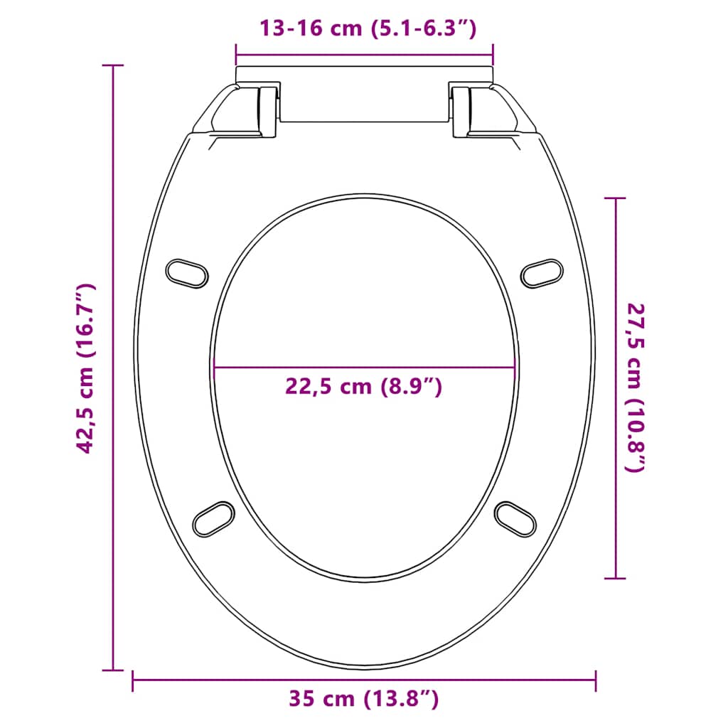 vidaXL Toilettensitz mit Absenkautomatik Hellgrau Oval