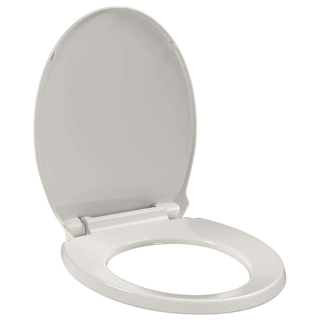 vidaXL Toilettensitz mit Absenkautomatik Hellgrau Oval