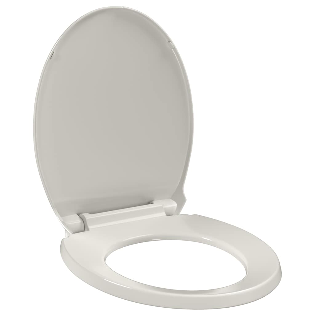 vidaXL Toilettensitz mit Absenkautomatik Hellgrau Oval