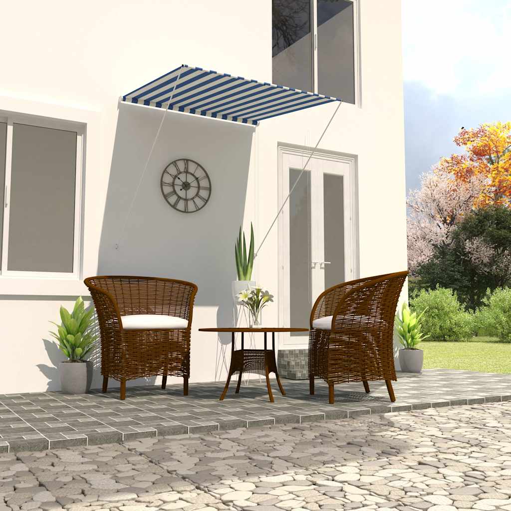 vidaXL Einziehbare Markise 150×150 cm Blau und Weiß