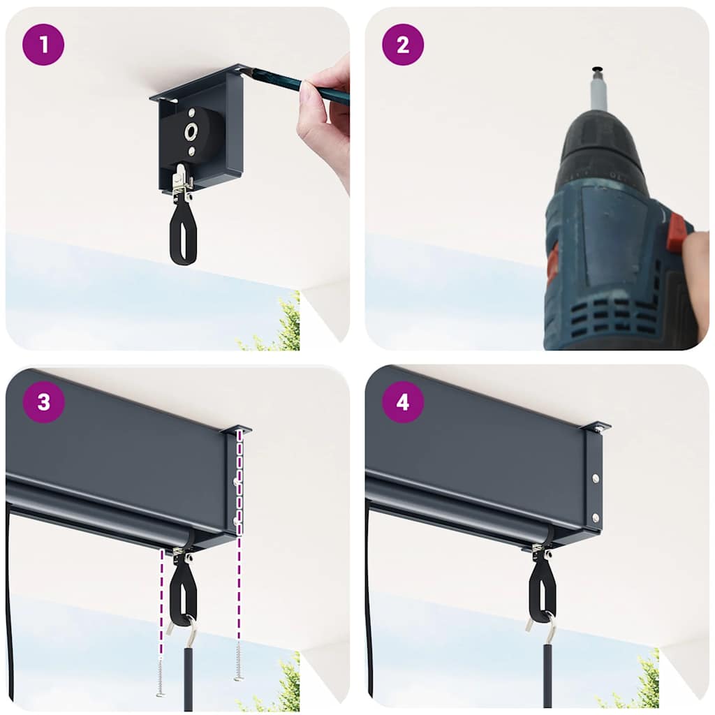 vidaXL Außenrollo 60 x 250 cm Blau und Weiß