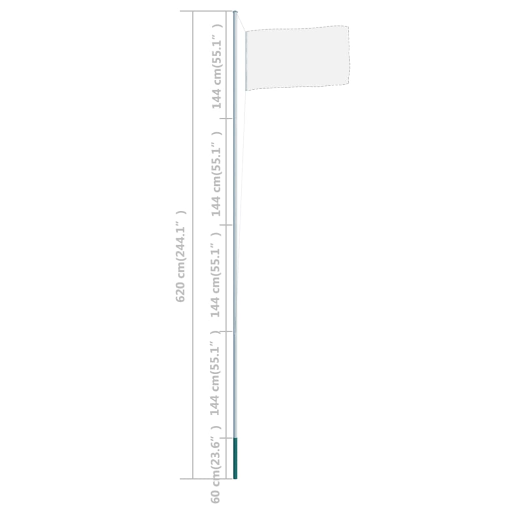 vidaXL Fahnenmast Aluminium 6,2 m