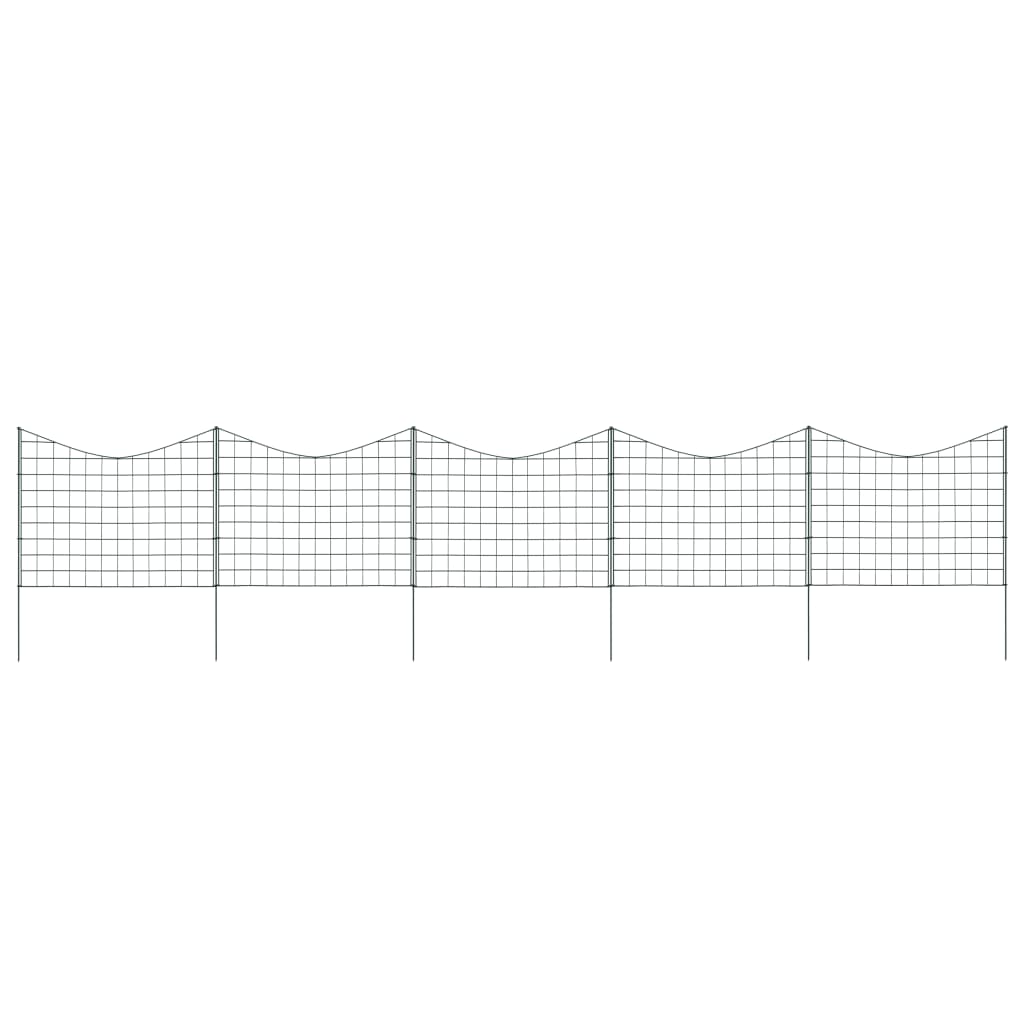 vidaXL Gartenzaun Set Konvex 77,3x26 cm Grün