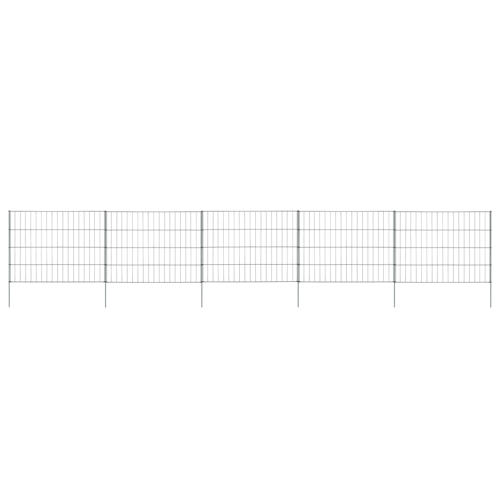 vidaXL Gartenzaun Set Konvex 77,3x26 cm Grün