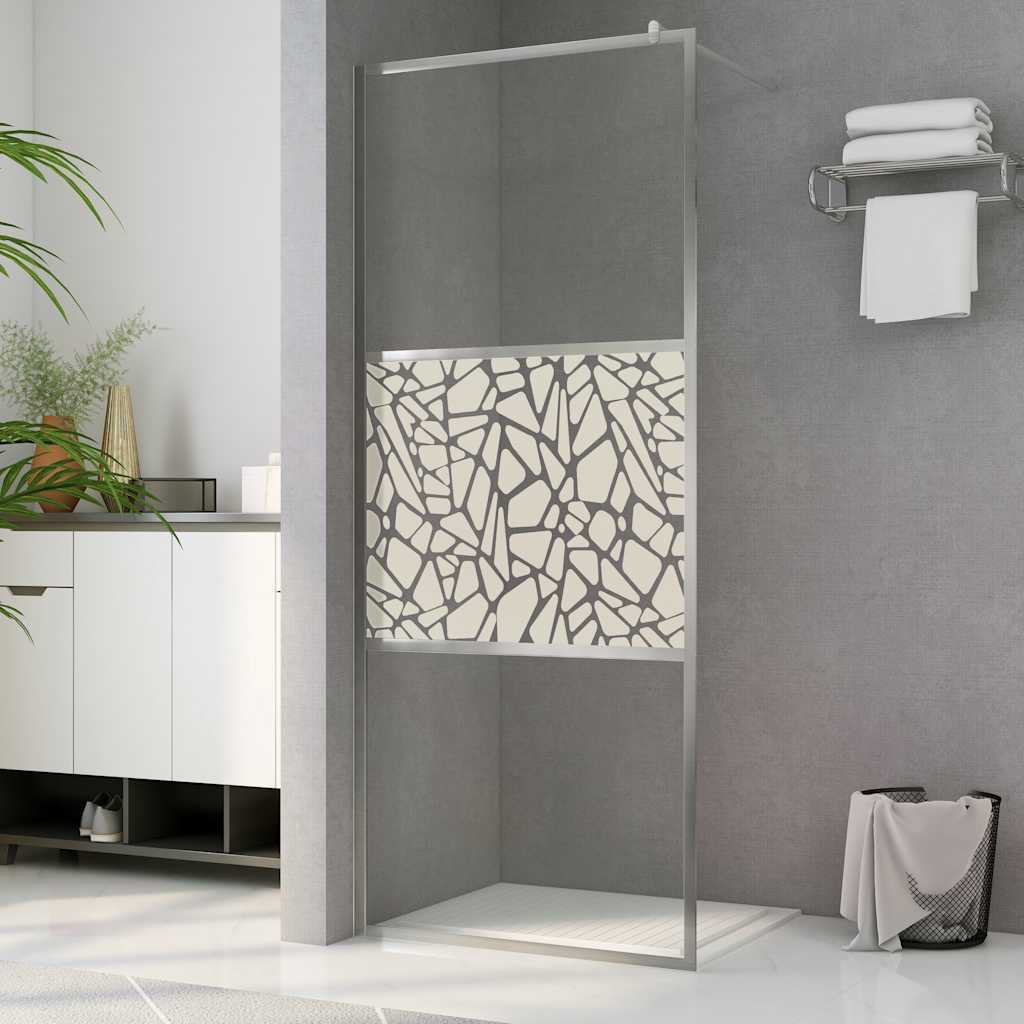 vidaXL Duschwand für Begehbare Dusche mit Klarem ESG-Glas 80x195 cm