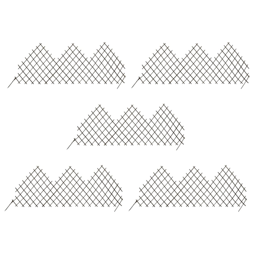 vidaXL Garten-Rankzaun 5 Stk. 170x75 cm Weide