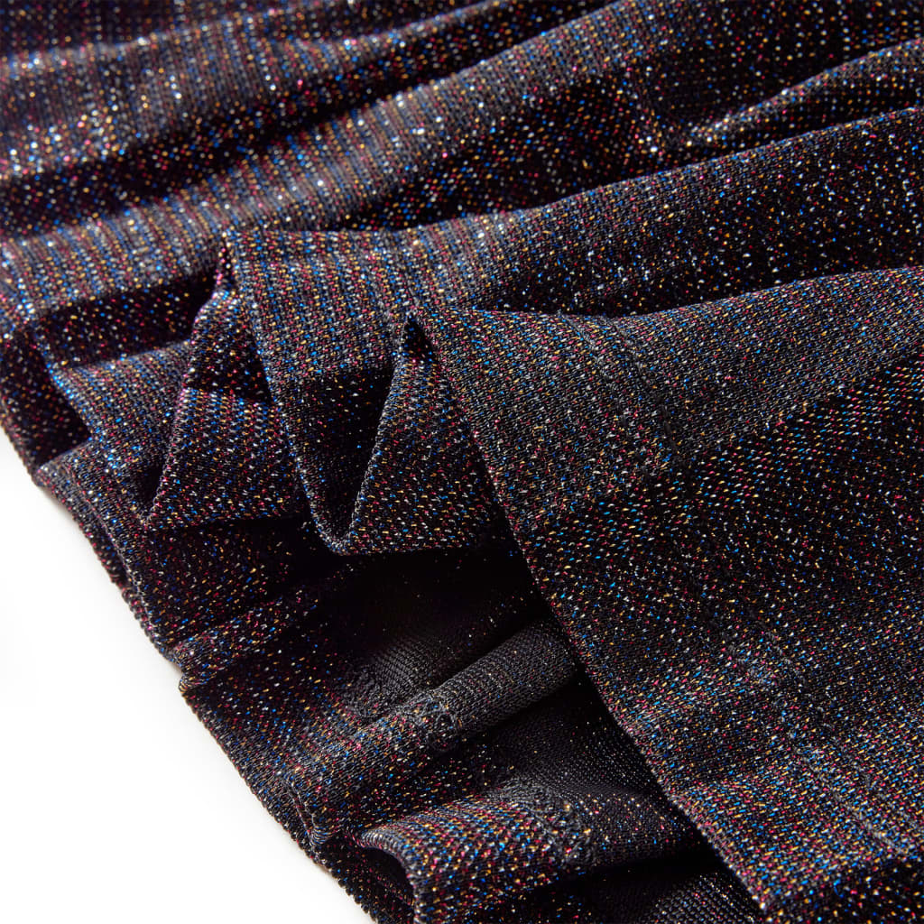 Kinder-Faltenrock mit Glitzer Marineblau 92