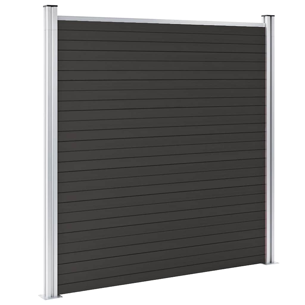 vidaXL Zaunelement WPC 180x186 cm Schwarz