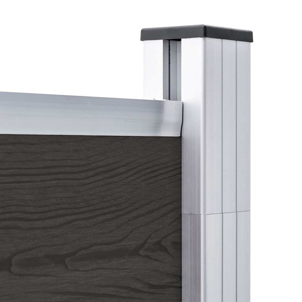 vidaXL Zaunelement WPC 180x186 cm Schwarz