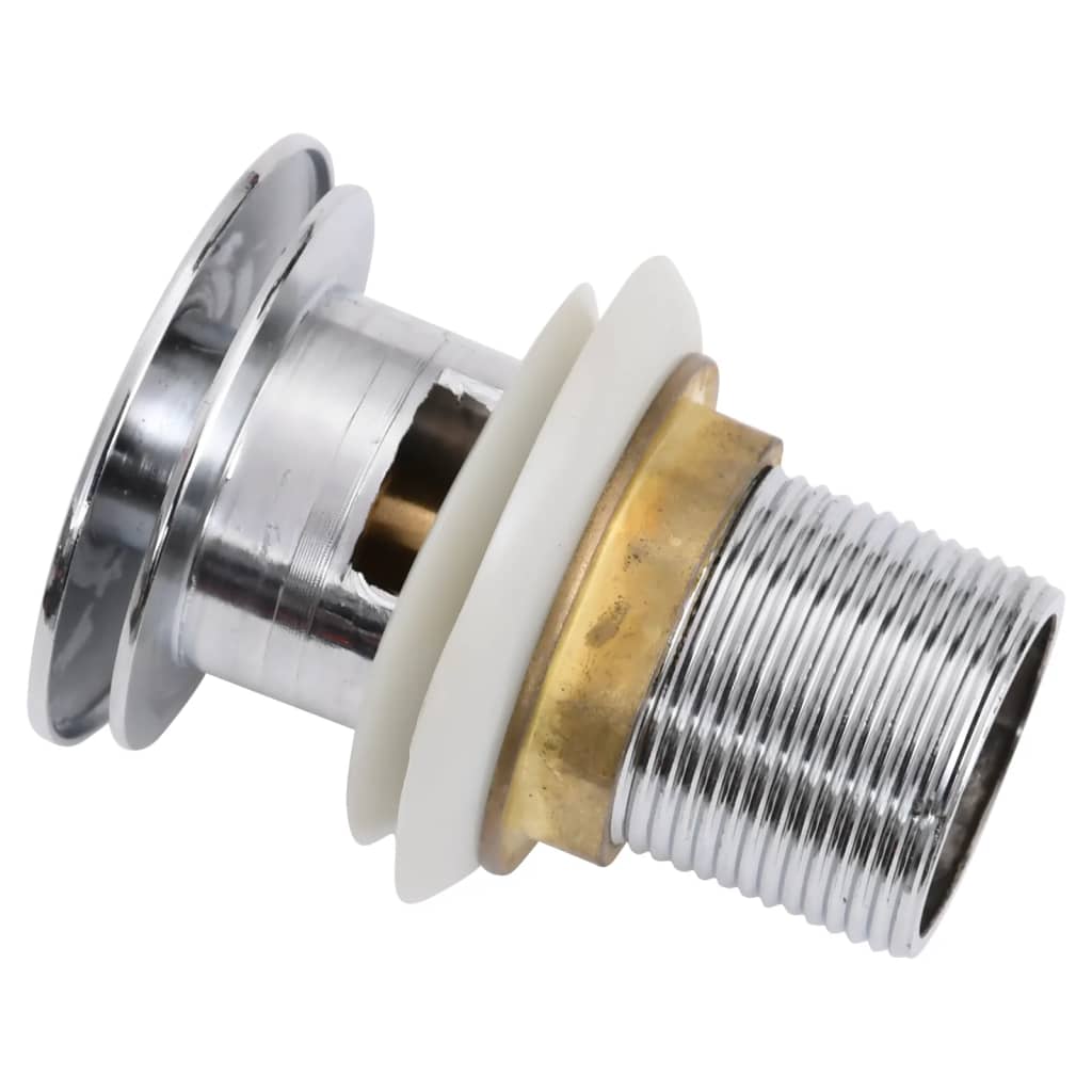 vidaXL Ablaufgarnitur mit Überlauf Chrom 6,4x6,4x9,1 cm