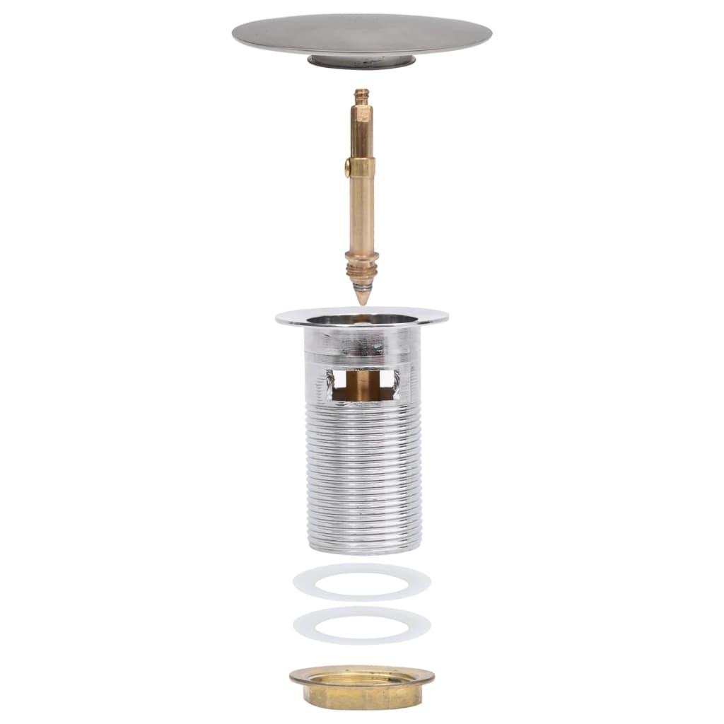 vidaXL Ablaufgarnitur mit Überlauf Chrom 6,4x6,4x9,1 cm