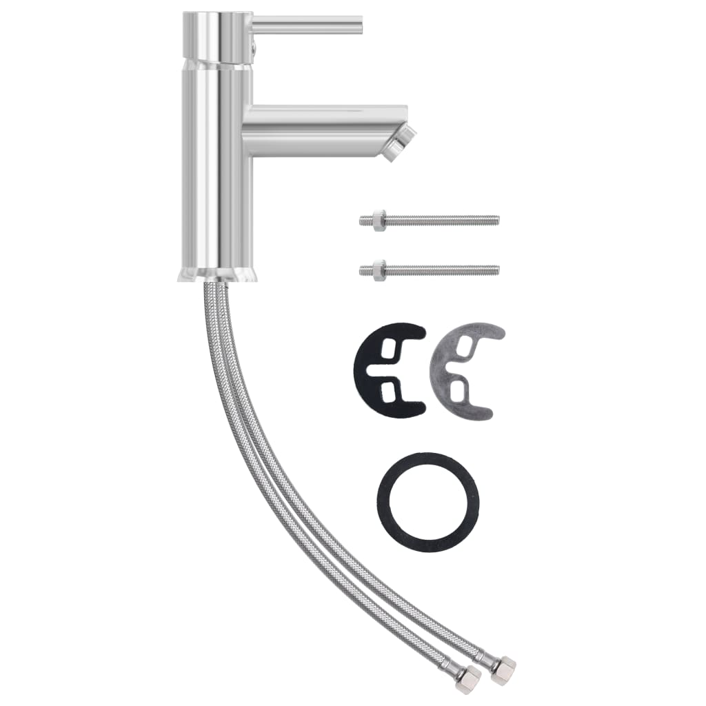 vidaXL Waschtischarmatur Verchromt 130x176 mm