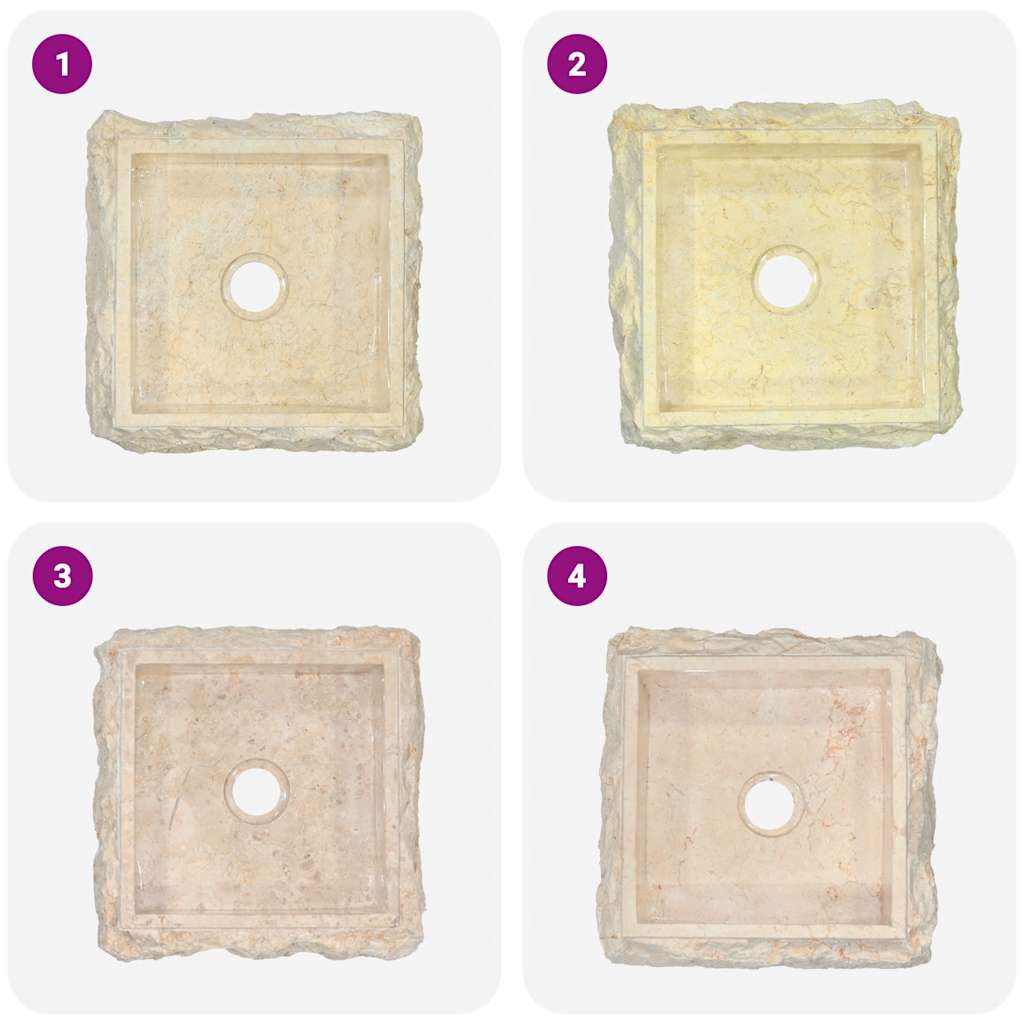 vidaXL Waschbecken Creme 30x30x13 cm Marmor