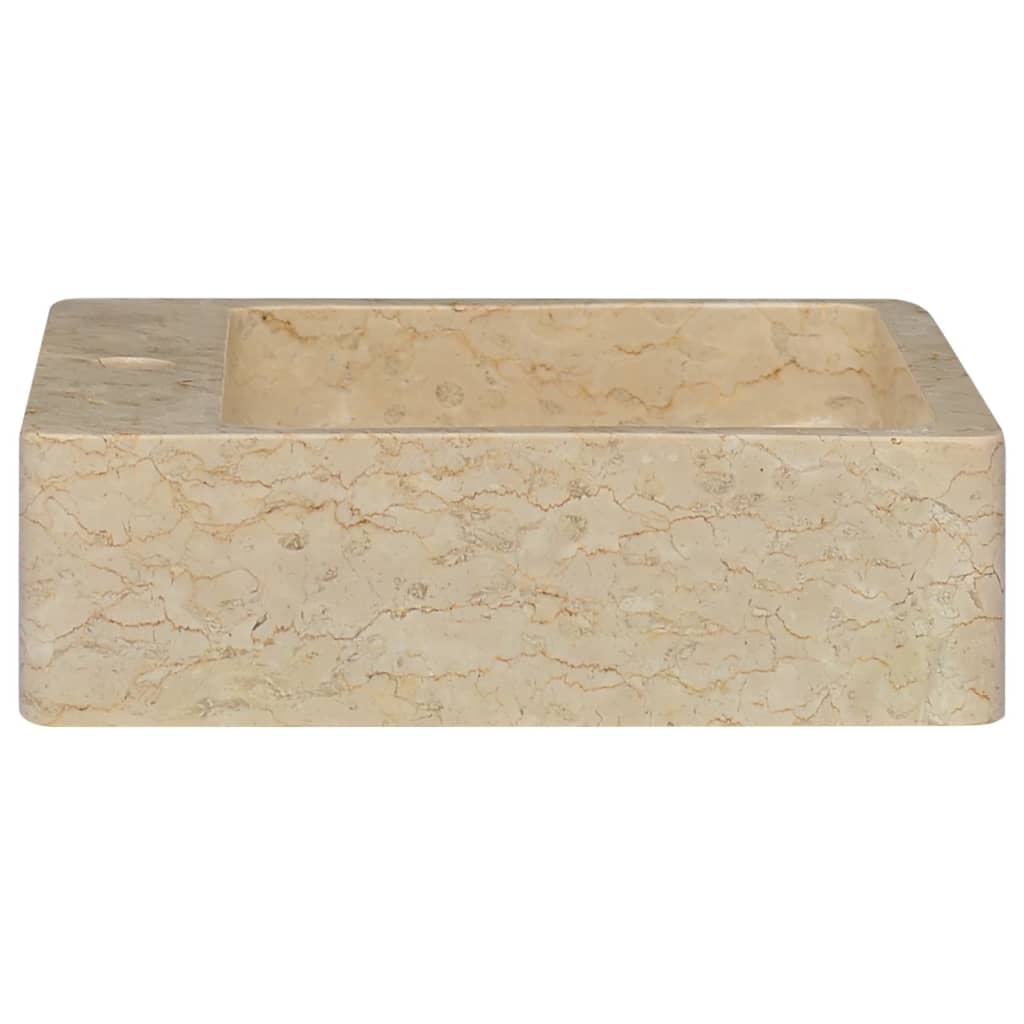vidaXL Waschbecken Creme 40x40x12 cm Marmor