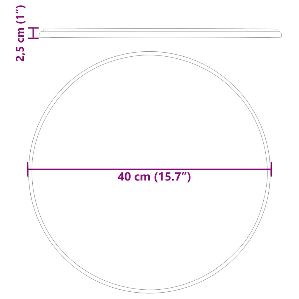 vidaXL Tischplatte Creme Ø40x2,5 cm Marmor