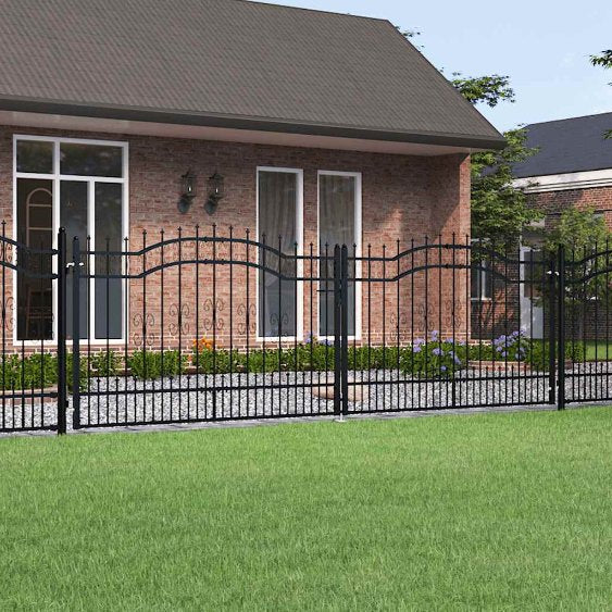 vidaXL Zauntor mit Speerspitze Schwarz 103x75 cm Pulverbeschichteter Stahl