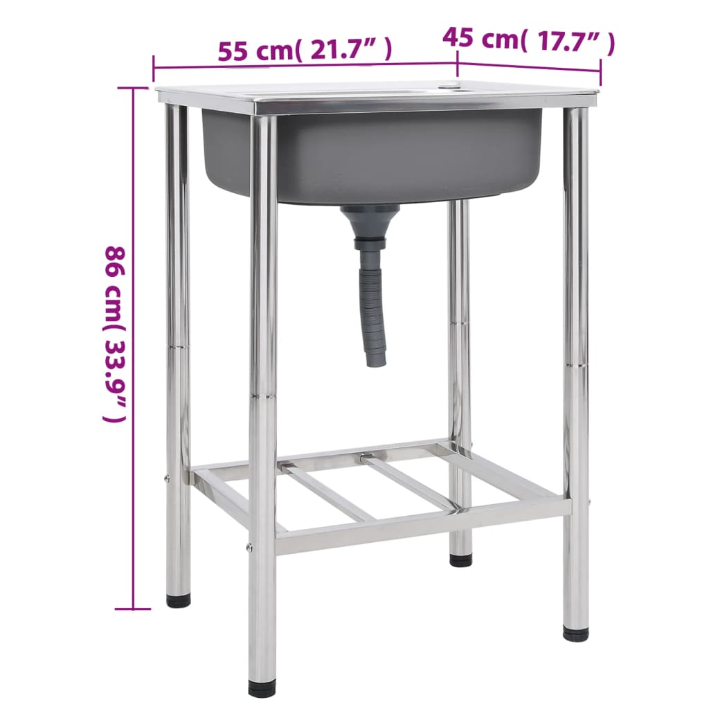 vidaXL Camping-Spüle Edelstahl