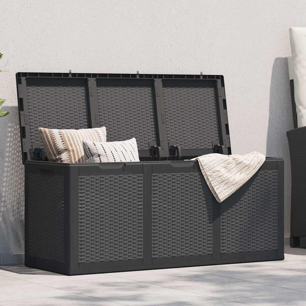 vidaXL Garten-Aufbewahrungsbox 90 L Schwarz PP Rattan