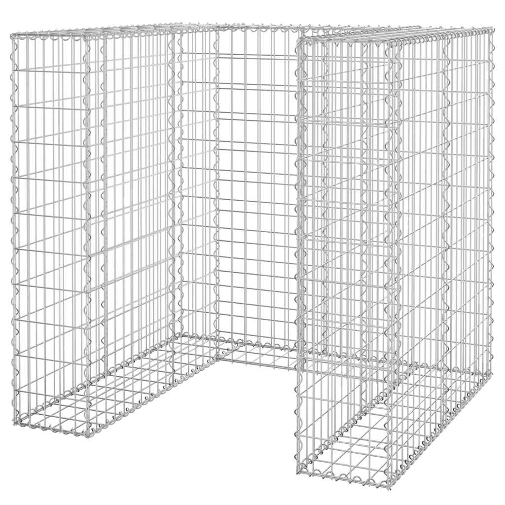 vidaXL Gabionenwand für Mülltonnen Verzinkter Stahl 110x100x110 cm