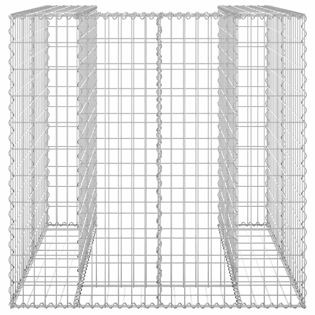vidaXL Gabionenwand für Mülltonnen Verzinkter Stahl 110x100x110 cm
