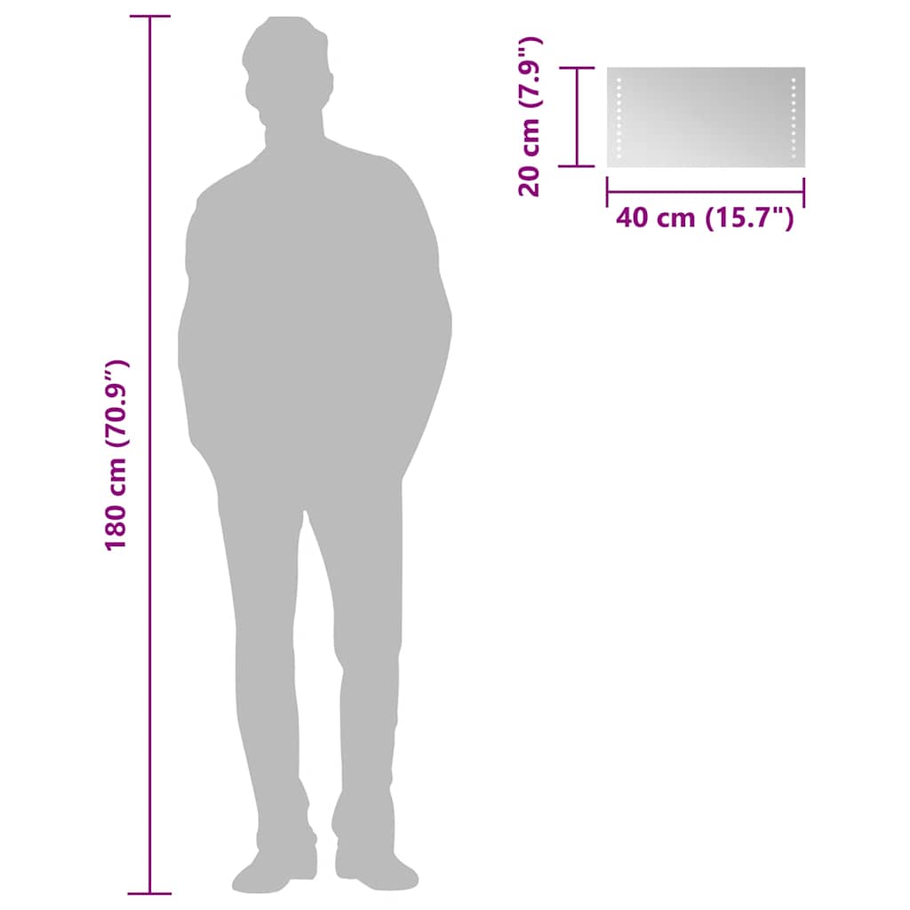 vidaXL LED-Badspiegel 40x20 cm