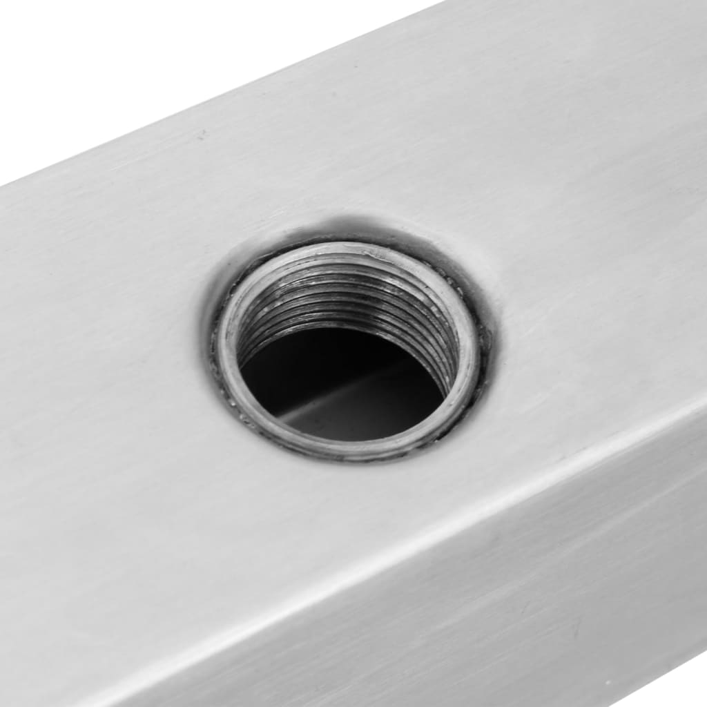 vidaXL Pool-Wasserfall Rechteckig Edelstahl 110 cm