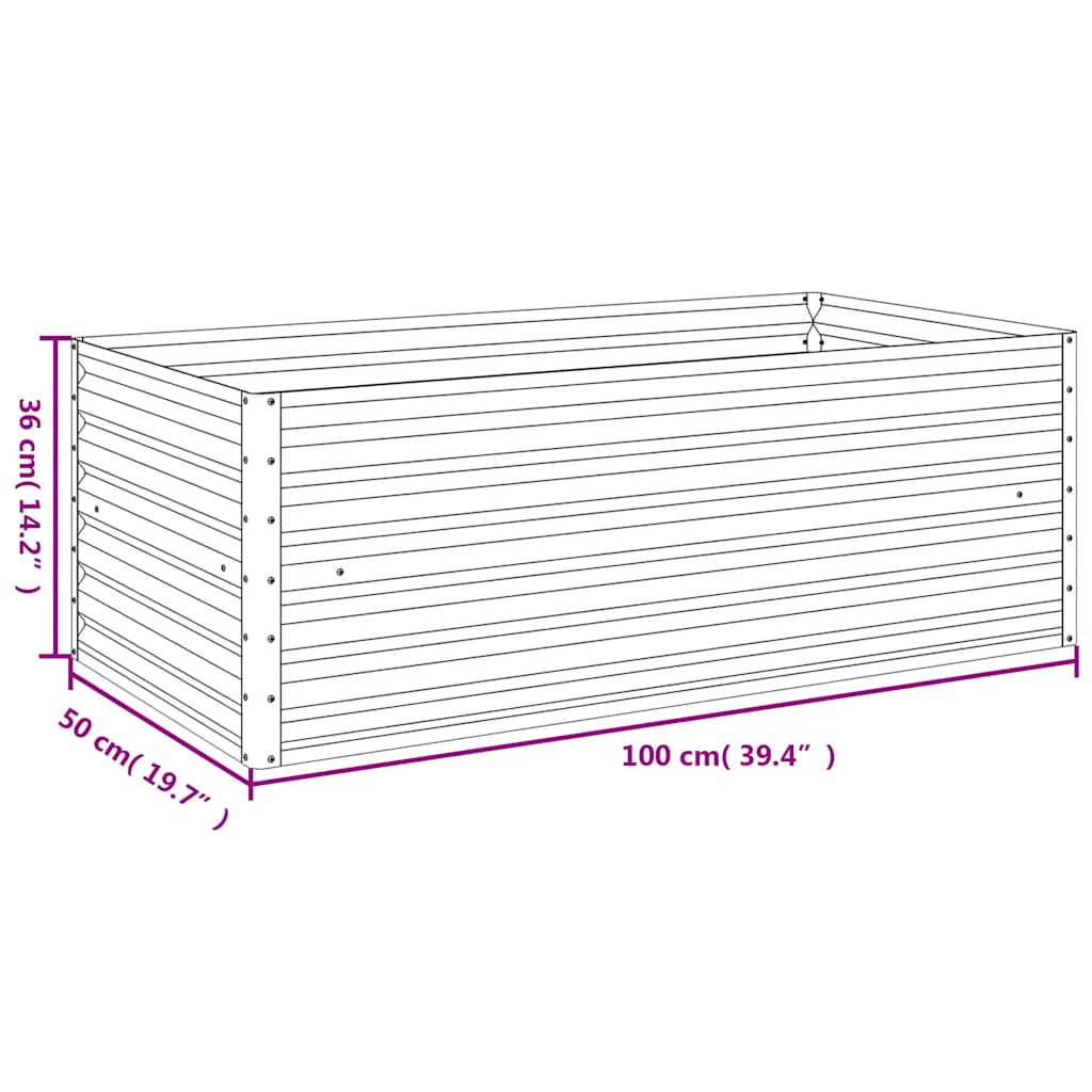 vidaXL Garten-Hochbeet 100 x 50 x 36 cm Cortenstahl