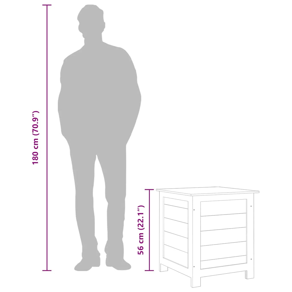 vidaXL Outdoor-Kissenbox 50x50x56 cm Massivholz Tanne