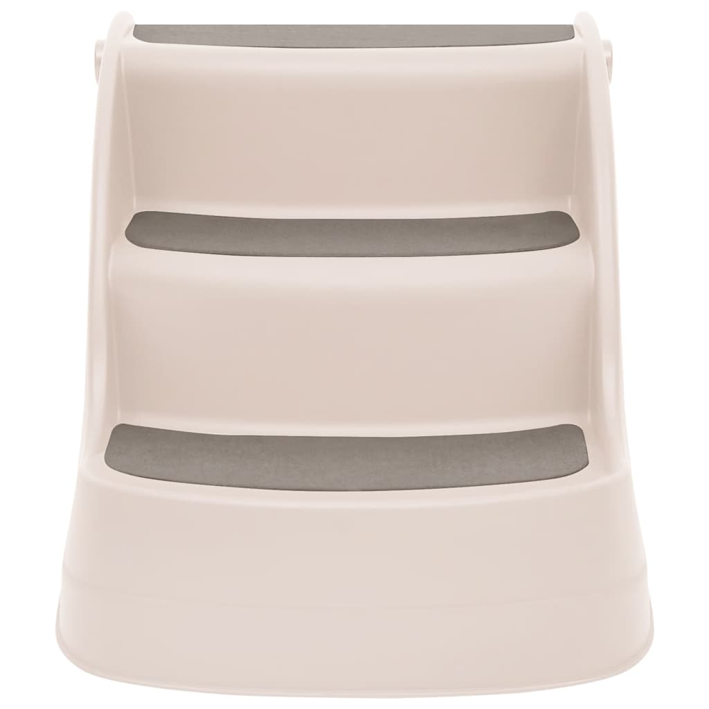 vidaXL Hundetreppe mit 3 Stufen Klappbar Creme 50x38x38 cm Kunststoff
