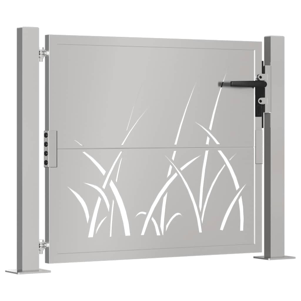 vidaXL Gartentor 100x75 cm Cortenstahl Gras-Design