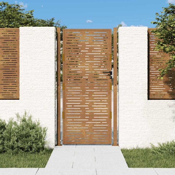vidaXL Gartentor 100x75 cm Cortenstahl Quadratisches Design