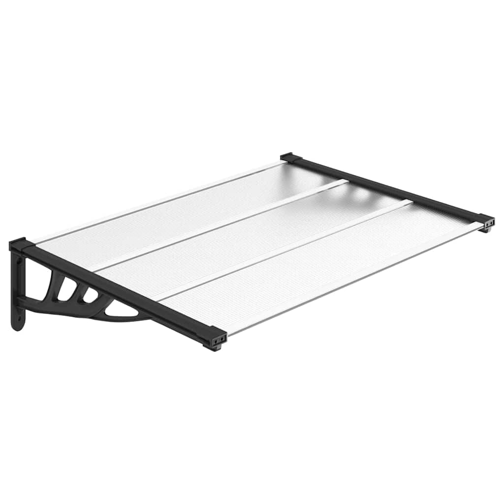 vidaXL Türvordach Schwarz und Transparent 122x90 cm Polycarbonat