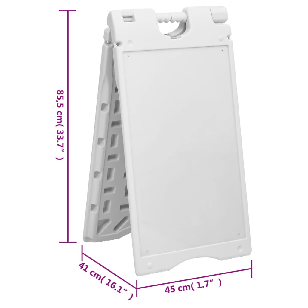 vidaXL Kundenstopper Grau 45x7x84,5 cm HDPE