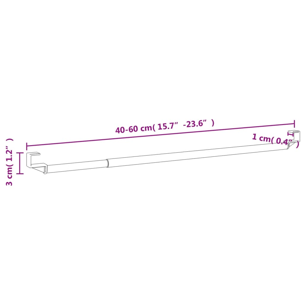 vidaXL Gardinenstangen 2 Stk. Weiß und Silbern 40-60 cm Aluminium