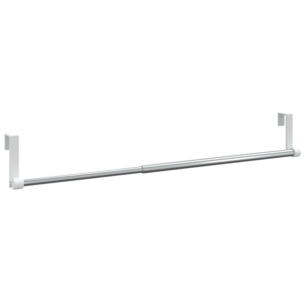 vidaXL Gardinenstangen 2 Stk. Weiß und Silbern 40-60 cm Aluminium