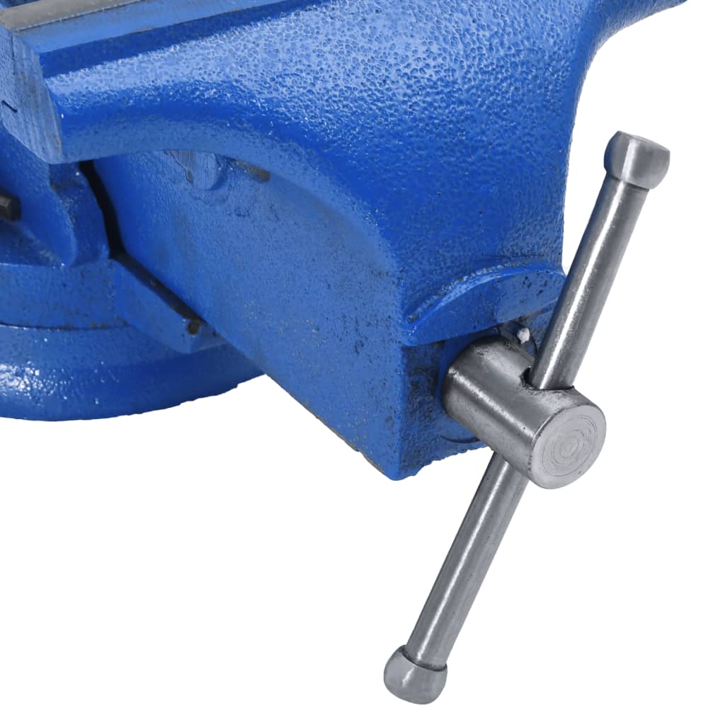 vidaXL Schraubstock Blau 100 mm Gusseisen