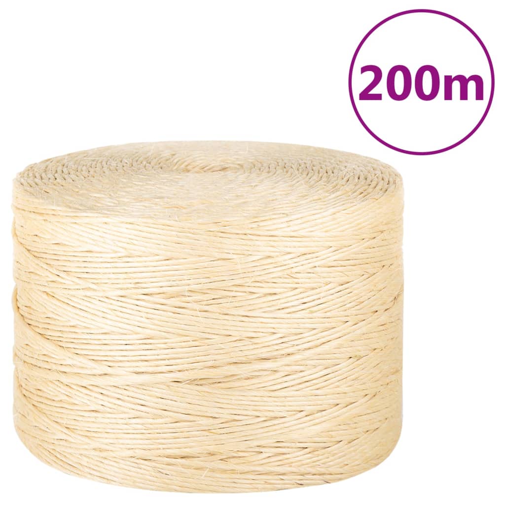 vidaXL Seil 100% Sisal 2 mm 300 m
