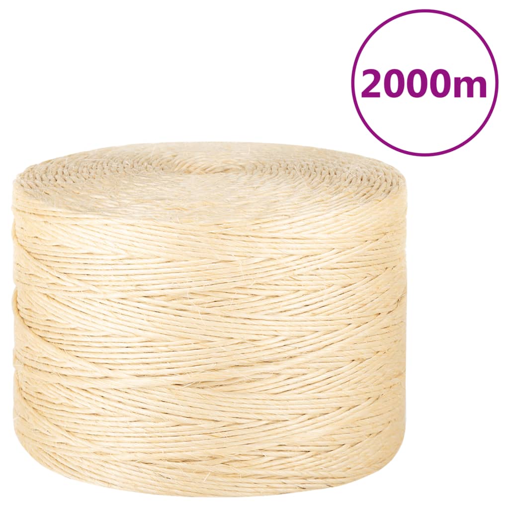vidaXL Seil 100% Sisal 2 mm 300 m
