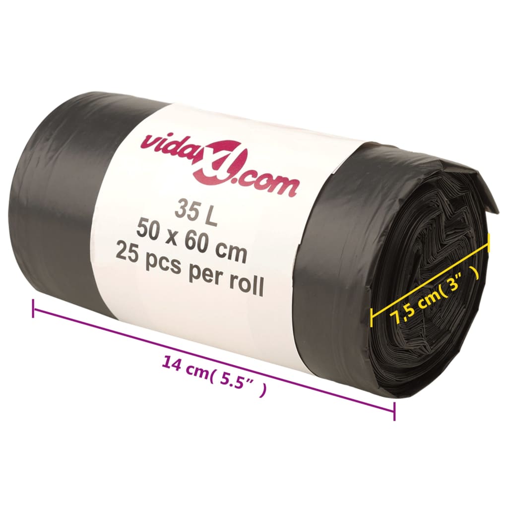 vidaXL Müllsäcke 250 Stk. Schwarz 35 L