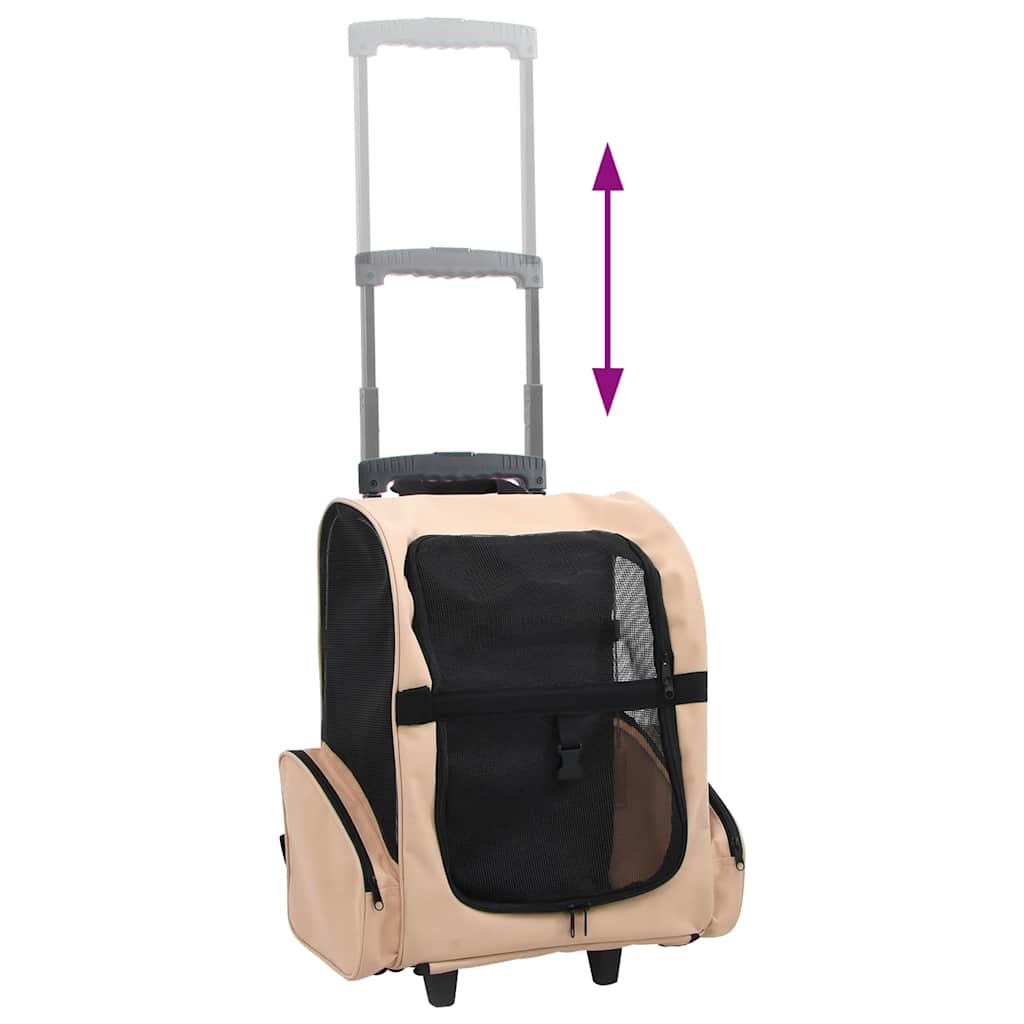 vidaXL Trolley für Haustiere 3-in-1 Faltbar Beige