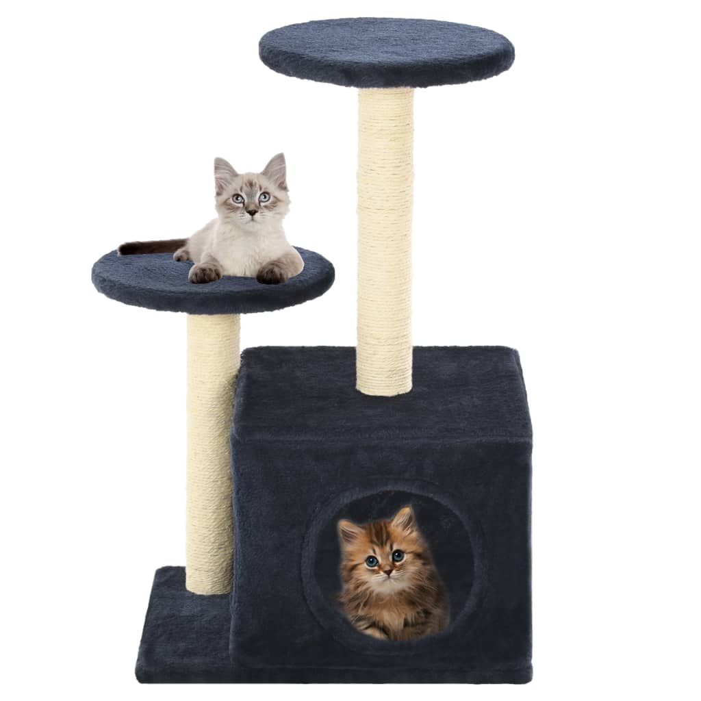 Katzenbaum mit Sisal-Kratzsäulen 60 cm Grau